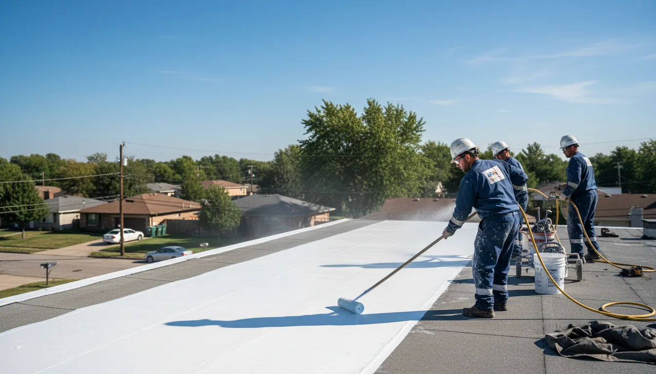 Commercial roof coating in Long Island, KS near me